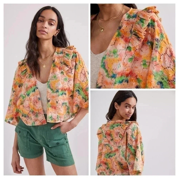 Moving Sale! 🔥💘 NWOT Anthropologie Cropped Floral Lace Shrug - Picture 2 of 10
